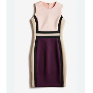 Color-Blocked Sheath Silhouette Dress - CK